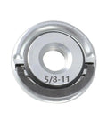 Job Ready Drop In Quick Change Angle Grinder Flange Lock Nuts 5/8-11 inch thread, heavy-duty metal for quick disc swaps.