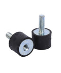 Close-up of Durable Rubber Vibration Isolator Mounts Pack Of 4 For Automotive Boats And Industrial Machinery, showing threaded steel base.