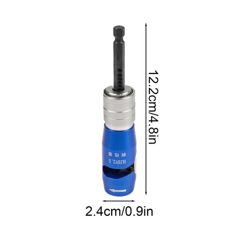Premium Cord Drill Wire Stripper And Cable Sheathing Crimper Tool For Electrical Pros, handheld, blue, 12.2cm long, designed for quick stripping.