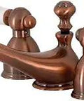 Antique Copper Restoration Mini-Widespread Bathroom Faucet, Solid Brass Construction, Drip-Free Ceramic Disc, 3-Hole Installation