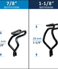 Two sizes of black door trim fastener clips, 7/8 inch and 1-1/8 inch, for Chrysler, Dodge, Plymouth, and Ford cars.
