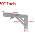 Triangular Wall Bracket Set, 2 Pack Adjustable White Mount 20" Durable Bearing Shelf Bracket, Heavy Duty Steel