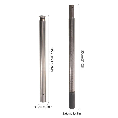 Replacement Car Bottle Jack Handle For Tight Spaces Beefy Steel And Plastic Build With Precise Lever Ratio, two rods with measurements