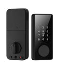 Top Shelf Smart Lock Deadbolt With App Control And Biometric Fingerprint Keyless Entry For Front Doors black keypad and knob design