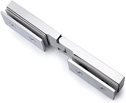 Durable 2 Pack 304 Stainless Steel Shower Door Hinges For 8-12mm Glass, Bright Silver 180° Pivot Clip, Long Bar Design