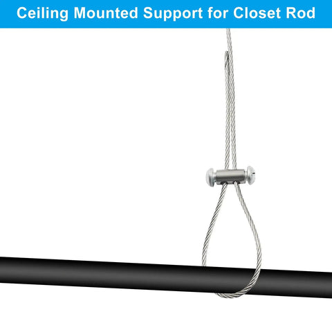 Adjustable Ceiling Support Bracket For Closet Rods And Wardrobe Poles Heavy Duty Stainless Steel Mount Up To 59 Inches No Sag Easy Install