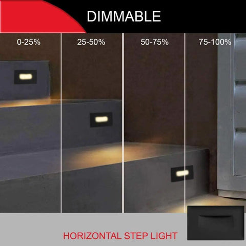 LED Stair Lights Indoor Outdoor 3W Warm White 3000K Step Lights for Stairs and Hallways Black Finish Horizontal Mount