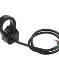 22mm Three Speed Handlebar Switch Universal Fit For Motorcycle Electric Bike Scooter ATV Ride Ready With Seven Eighths Inch Control Switch And Easy Bar Mount For Quick Install shown with black wiring and mount.