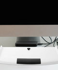 Slick Under Desk Keyboard Tray With Smooth Slide Out Drawer And Ergonomic Wrist Rest, featuring a sleek white design with a black wrist rest.