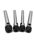 Premium 1pc Er Extension Rod And Collet Chuck Holder For Milling Machines Lathes And CNC Tools, four stainless steel rods with black nuts.