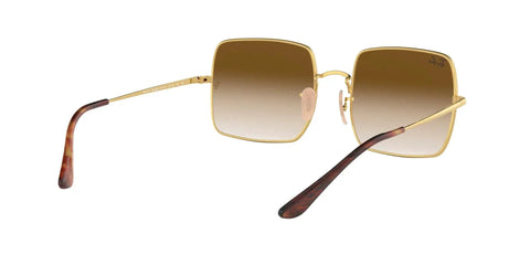 Women's Square Sunglasses With 100% UV Protection, Gold Frame And Clear Gradient Brown Lenses, 54mm, Prescription Ready Sunnies