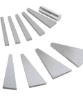 Accusize 10-piece precision angle block set in steel with storage cylinder.
