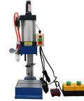 Heavy Duty Pneumatic Punch Press Desktop Sheet Metal Hole Puncher With Adjustable Cylinder Stroke, showcasing pneumatic ram and control panel.