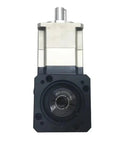 Badass Right Angle Planetary Gearbox Built With Tough Helical Gears Designed For Nema 17 And 23 Stepper Motors, front view, compact, robust design.