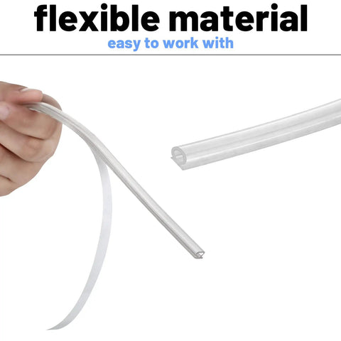 Pro Grade Shower Door Strip Seals For Glass Panels 7/32 By 98.4 Inch Rolls flexible clear PVC material easy to install