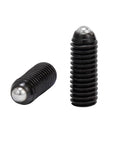 Tough As Nails Carbon Steel Spring Ball Plungers Featuring Wave Bead Cores That Push In Easy And Hold Firm For Rock Solid Positioning Accuracy Inside M10 By 16Mm Dimension Ten Piece Bundle, showcasing two black spring ball plungers.