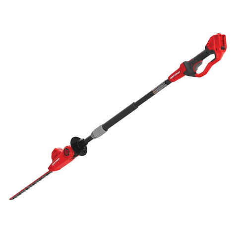 Cordless Pole Hedge Trimmer With 18 Inch Dual Action Blades, 180 Degree Pivoting Head For 5 Cutting Angles, 11 Foot Reach