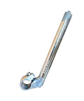 Silver Aluminum Gooseneck Bike Stem for 22.2mm Fork Tubes and 25.4mm Handlebar Clamp, 150mm Length, Rise 30°