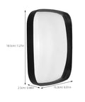 Wide Angle Safety Convex Mirror Rock Solid Wall Mount For Garage Warehouse Parking Lot dimensions and design view with black border.