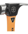 Go To Lineman 26 Ounce Claw Milled Hammer With Fiberglass Handle Heavy Duty For Utility Poles High Visibility Orange Milled Face