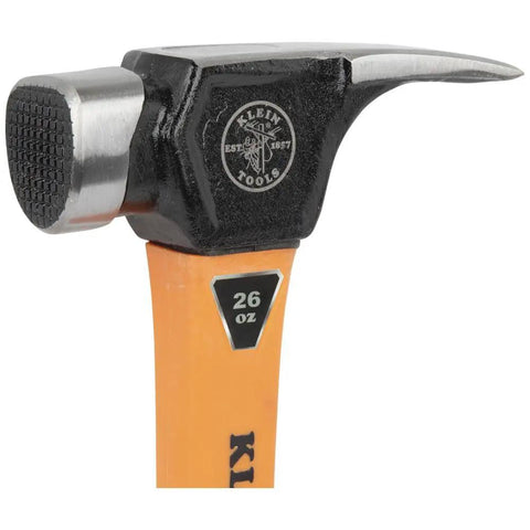 Go To Lineman 26 Ounce Claw Milled Hammer With Fiberglass Handle Heavy Duty For Utility Poles High Visibility Orange Milled Face