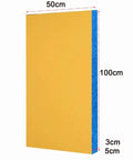 Front view of Solid Build High Density Acoustic Foam Panels Wall Sound Proof Pads Fabric Wrapped Studio Kit, yellow with dimensions.