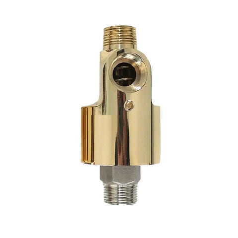 Two-Way Rotary Union Swivel Fitting For Water Air And Light Oil Lines With Right Thread, 360 Degree Rotation, Tangle-Free And Leak-Free, Dual Port Design For Moving Machinery And Flexible Hose Setup, brass DN20