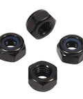 Close-up of 1/4-20 Nylon Insert Hex Lock Nuts 304 Stainless Steel 18-8 Black Oxide Finish 25-Piece Set