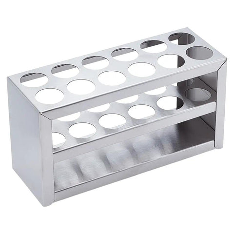 Stainless Steel 12 Hole Test Tube Rack 21mm Diameter Three Tier Lab Stand for Classroom and School Use Durable Heavy Duty Non Tipping Display Organizer Ideal for Science Labs Classrooms Demonstrations and Lab Displays