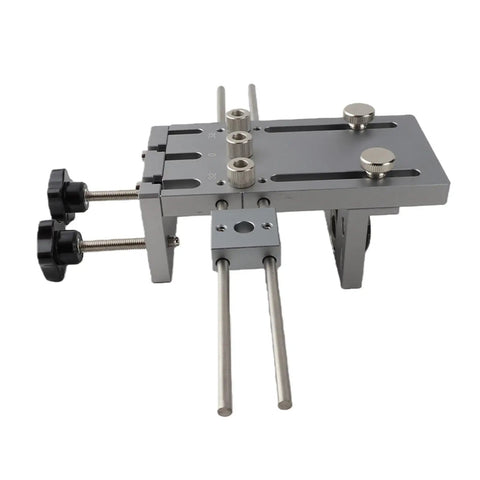 Super Cool 3 In 1 Self Centering Doweling Jig Kit For Woodworking Pros Featuring Adjustable Drill Guide And Clamp Board With 6 8 10 15mm Bushings For Super Accurate Holes Every Time, aluminum jig with clamp knobs