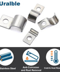 304 Stainless Steel Conduit Pipe Clamps Mounting Brackets with one-hole P-type clips for tube or wire cord installation, pack of 25.