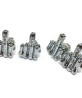 Beefy Stainless Steel License Plate Bolts Kit For Cars And Bikes, 6mm Diameter By 0.8 Inch Length, Silver Finish, four bolts visible
