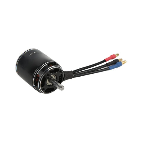Beefed Up RC Brushless Motor For Multicopters And Drones In Black Aluminum Alloy 760KV With Precision Balanced Rotor, wires visible
