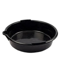 Heavy Duty Vehicle Service Drain Pan With Smart Guide Lip For Easy Oil Transfer And Spotless Cleanup, black molded HDPE basin, 14 inch.