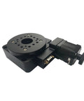 Premium Electric Rotary Stage With Hollow Shaft for Smooth Precision Indexing, showing compact design with motor and holes.