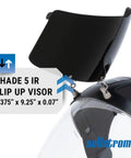 Universal Slot Adapter Safety Face Shield For Plasma And Flame Cutting And Grinding with Shade 5 UV IR Flip Front Visor