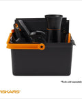 Portable Garden Tool Caddy with Locking Handle and Removable Bin, Wall Mountable Storage Organizer, Durable Recycled Resin Carrier