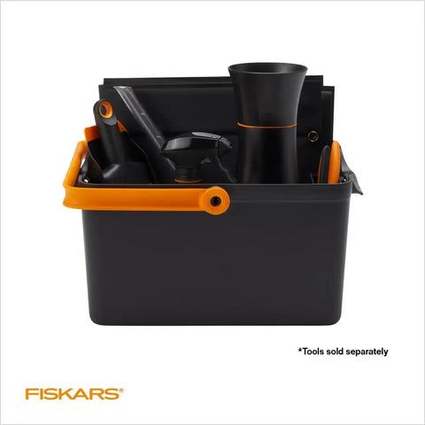 Portable Garden Tool Caddy with Locking Handle and Removable Bin, Wall Mountable Storage Organizer, Durable Recycled Resin Carrier