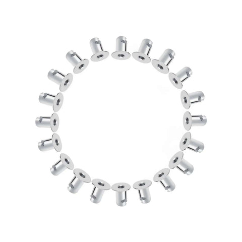 Aluminum Dzus Button Flush Allen Head Quarter Turn Fasteners Seven Sixteenths Inch Grip Chrome Finish Pack Of Twenty