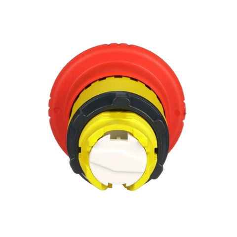 Harmony XB4 Emergency Stop Push Button Head Red Mushroom 40mm With Latching Turn To Release Chromium Plated Bezel Fits 22mm Diameter Cutouts