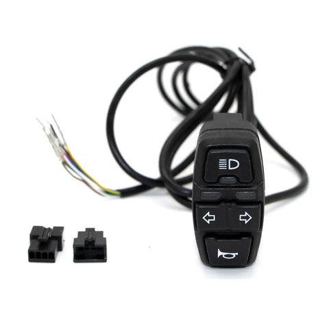 All In One 3 In 1 Motorcycle Headlight Switch With Horn On Off Control For Scooters And Electric Bikes Integrated Light Horn And Signal Button Set Easy Install Ride Ready Durable 12V