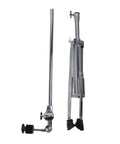 Heavy Duty Adjustable Drum Cymbal Stand With Foldable Iron Base For Gig Ready Setup Rock Solid Grip showing chrome and foldable features.