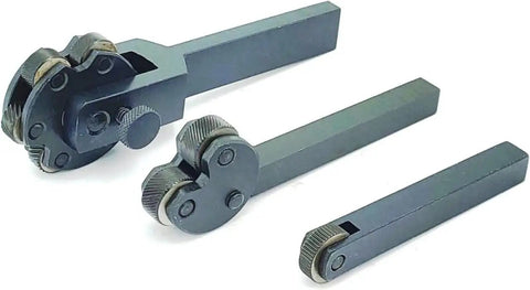 Lathe Knurling Tool Set, 3 Piece Pack With Adjustable Knurling Disk For Coarse, Medium And Fine Knurling, Hardened EN31 Knurls