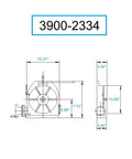 Heavy Duty 14 Inch Horizontal Vertical Rotary Table With Dead On Accurate 90 To 1 Worm Gear Drive Runs Silky Smooth Fine Graduation Dial Built Tough For Milling And Drilling dimensions schematic with measurements.