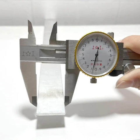 Caliper measuring Two Pack 1/8 Inch Thick Aluminum Flat Bar 1 Inch Wide 16 Inch Long And 3mm X 25mm X 406mm Aluminum Flat Plate
