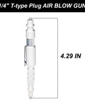 Five Pack One Quarter Inch I M Type Plug Air Blow Guns, adjustable pocket air blowers, 4.29-inch lightweight aluminum tool
