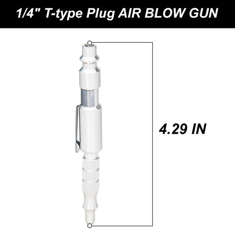 Five Pack One Quarter Inch I M Type Plug Air Blow Guns, adjustable pocket air blowers, 4.29-inch lightweight aluminum tool