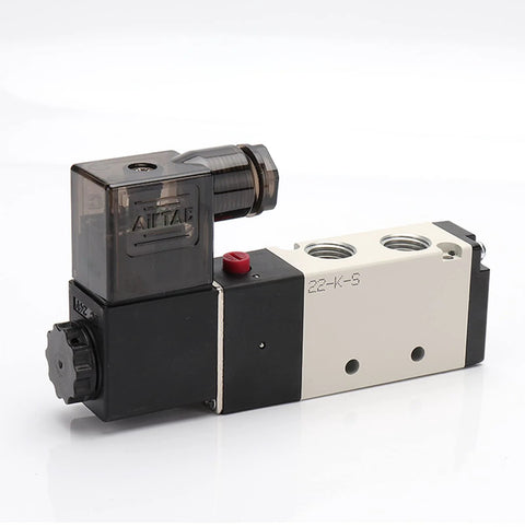 4V210-08 Quarter Inch PT Pneumatic Solenoid Valve Pilot Operated 2 Position 5 Way Aluminum Alloy Body DC24V