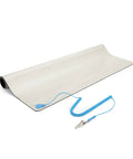 Anti Static Desk Mat With Grounding Pad For Home Or Work, 25 By 27.5 Inches, Low Profile 0.1 Inch Thick, Static Dissipative Pad In Beige