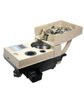 Heavy Duty Electronic Coin Counter And Automatic Sorter Wrapper Machine For Multi Country Currency, showing coin intake and digital display.